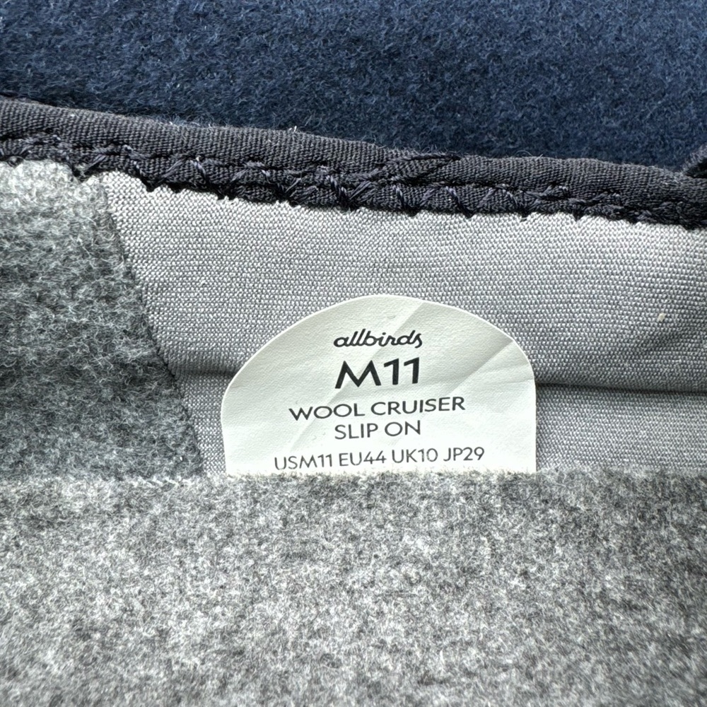 Allbirds Wool Cruiser Slip On Shoes Navy Blue Size 11 - Picture 8 of 12